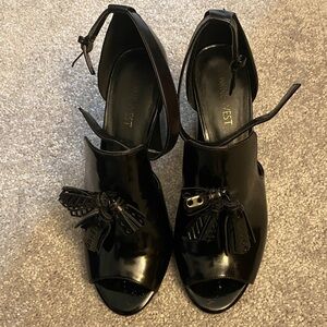 Nine West Black Peep-Toe Heels